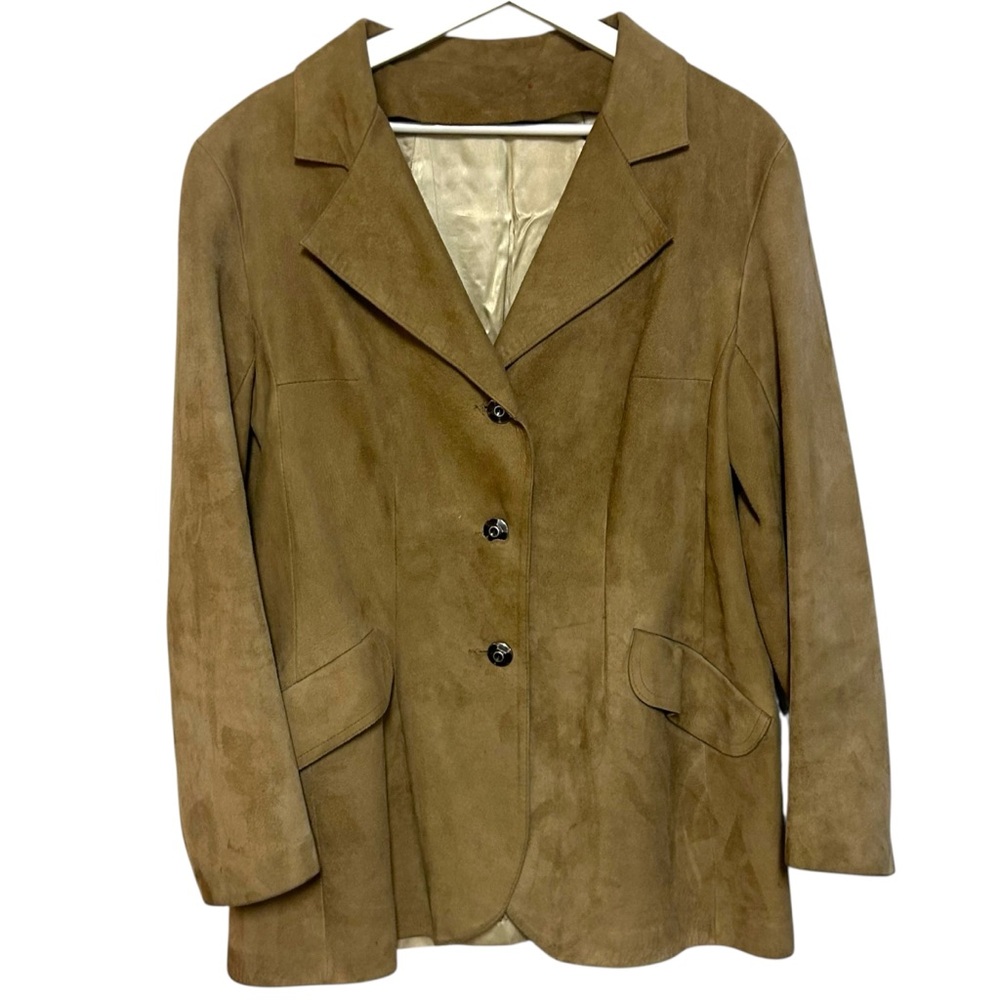 Vintage Aleksanders of Norway 70s M-L suede button jacket collar western boho